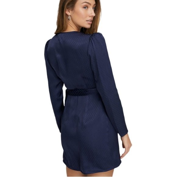 Aritzia Wilfred Callie Dress Pure Indigo Size Medium Wrap Dress - Picture 4 of 11